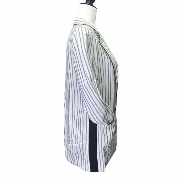 maje Stripe Down Single Button Blazer - Picture 3 of 9